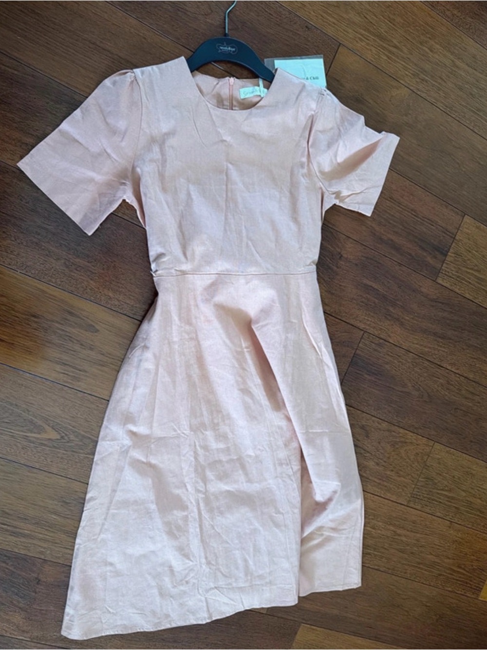Women’s Pale Pink Short Sleeve A-Line Dress
